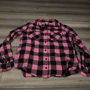 Pink and Black Plaid Flannel